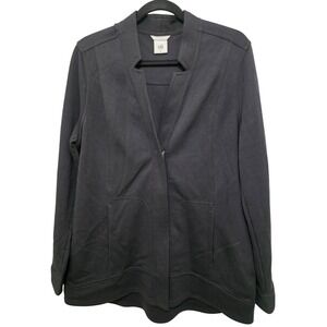 Cabi Black Long-Sleeve Zip-Up Cardigan Jacket With Front Pockets Size L